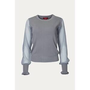 NEW SWEATERLAND mesh sleeve sweater in dark grey